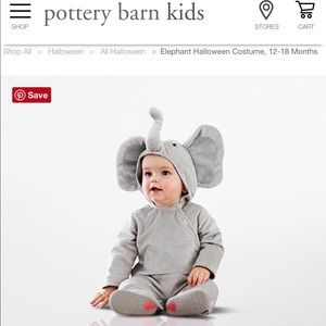 Pottery Barn Kids Baby Elephant Costume